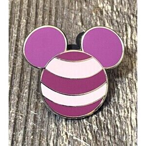 Disney Mickey Icon Pin Cheshire Cat Stripes Pink Purple Enamel Trading 2011